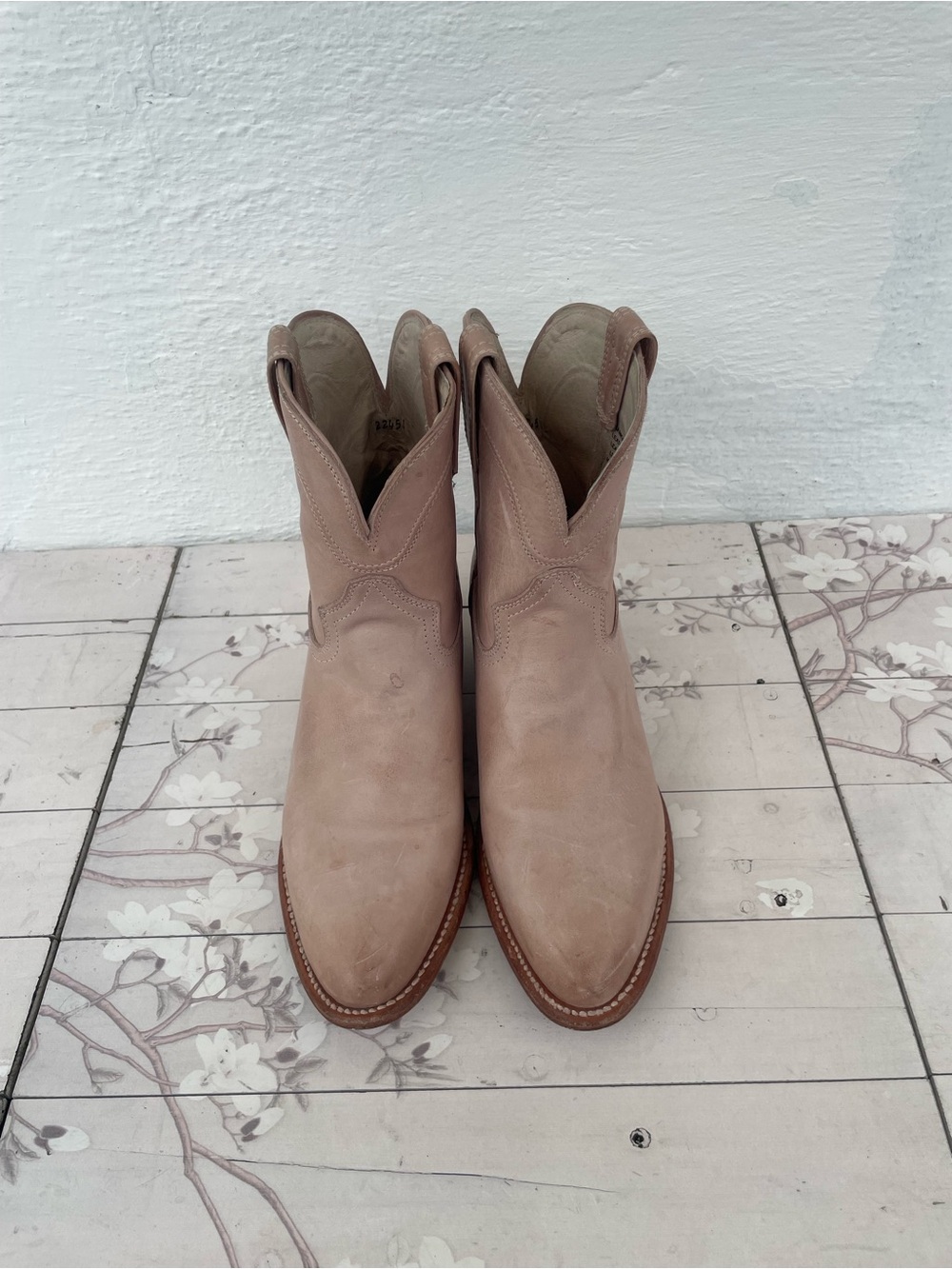 freebird Taupe Leather Western Ankle Boots